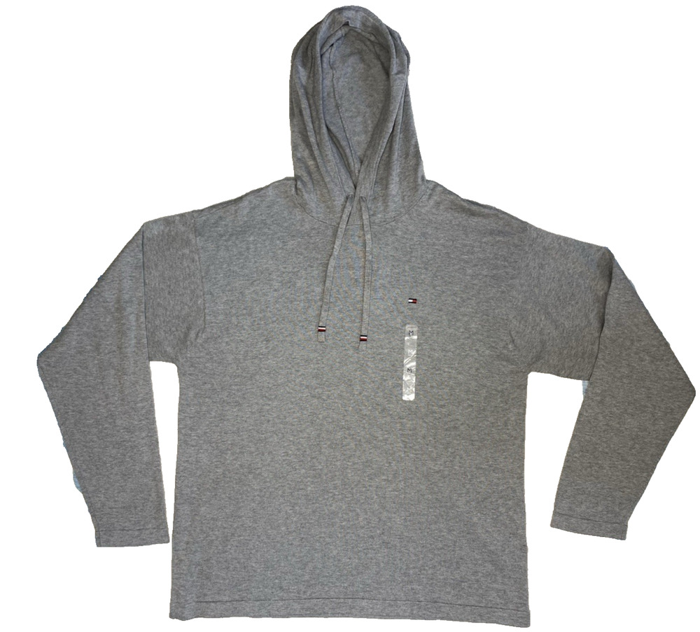 Tommy Hilfiger Sweater Mens Medium NEW Fall Basics Gray Casual Pullover Hoodie